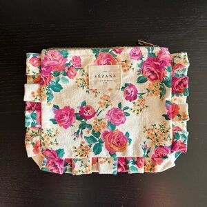 Sézane Floral Ruffle Pouch